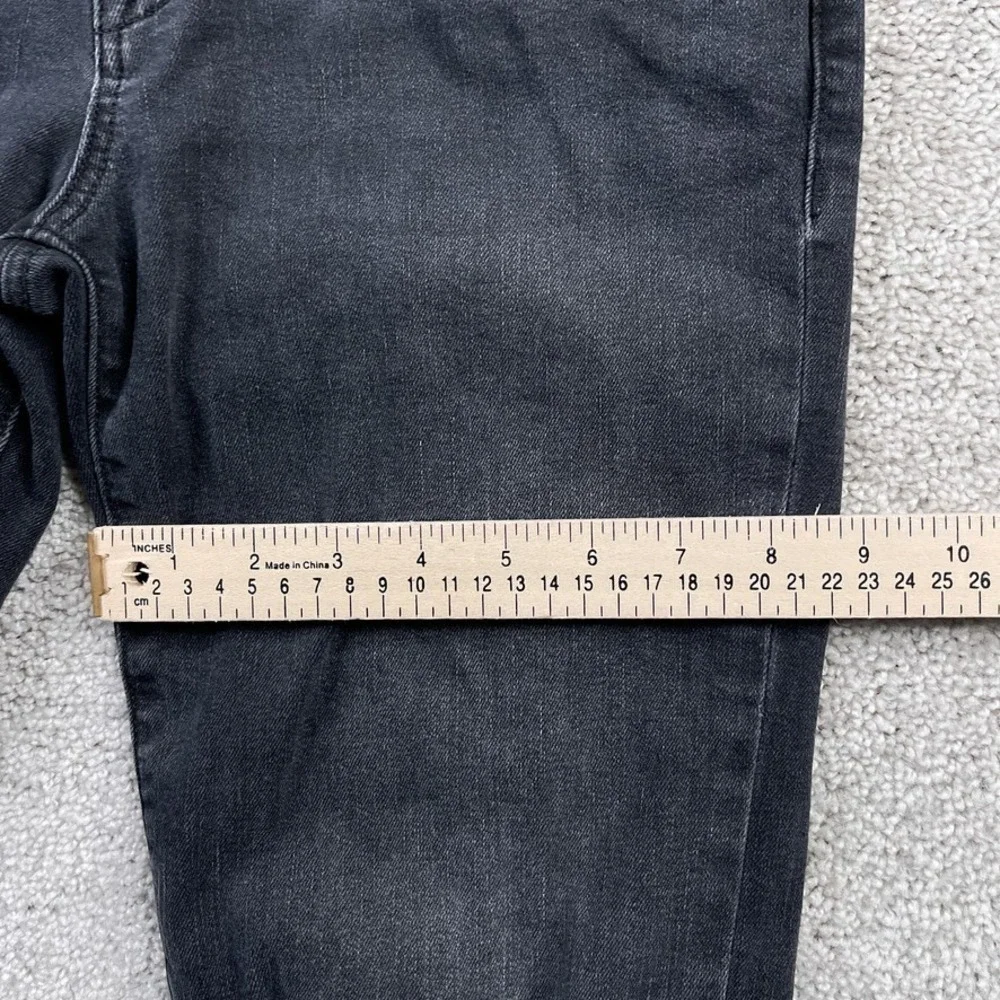 Hudson Jeans Womens 29 Black Collin Flare‎ Low Rise Distressed Denim Fray Hems
